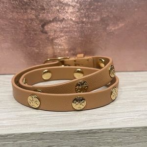 Tan Tory Burch Wrap Bracelet